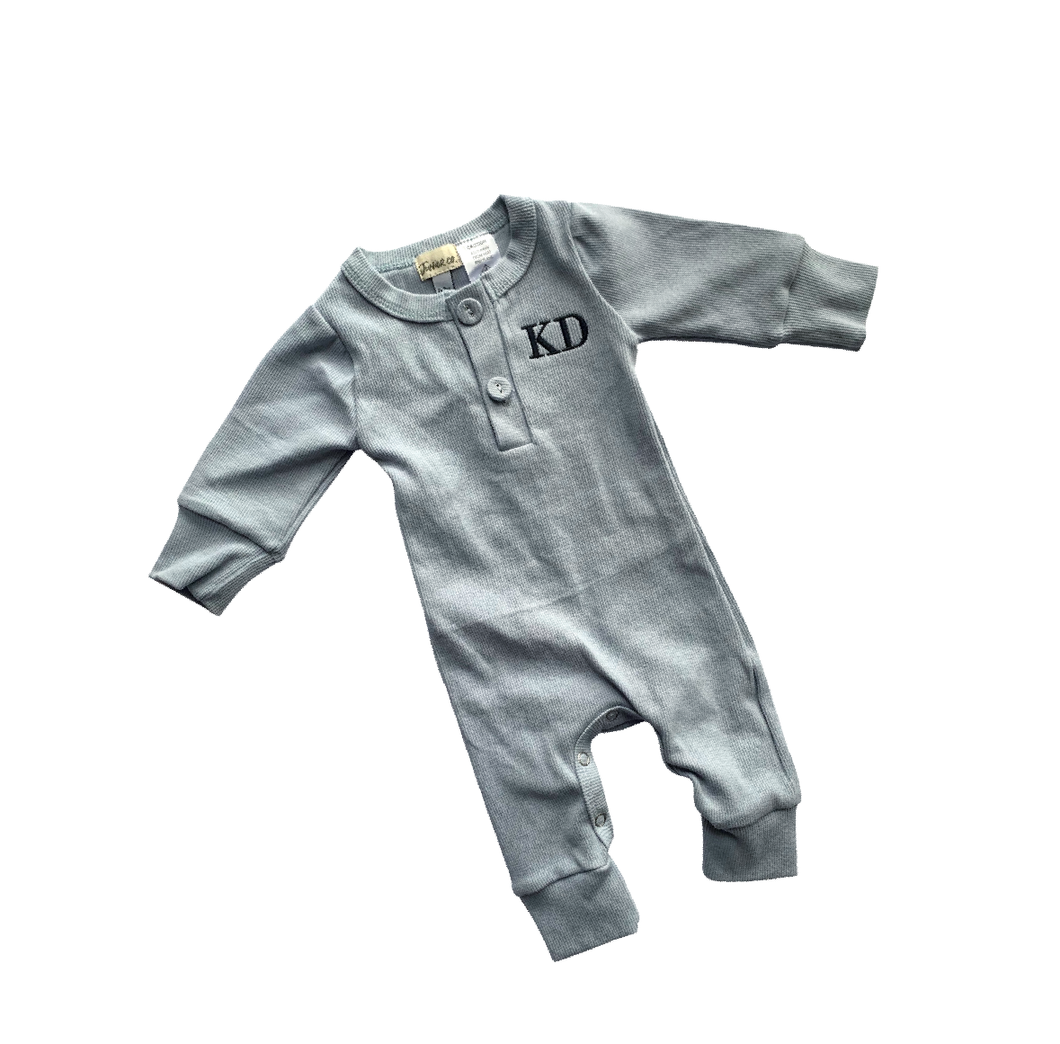 Ribbed Powder Blue Custom Baby Onesie