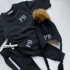 Black Personalised Tracksuit Sets
