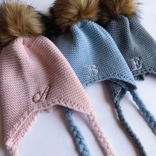 Load image into Gallery viewer, Personalised Blue Winter Beanie for Kids