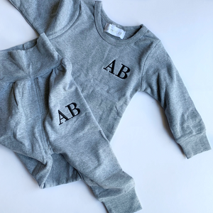 personalised pyjama set with details