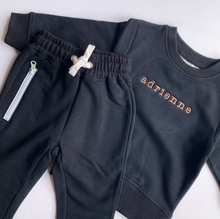 Load image into Gallery viewer, Black Personalised Tracksuit Sets