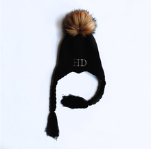 Load image into Gallery viewer, Personalised Kids&#39; Black Beanie with Pom Pom!